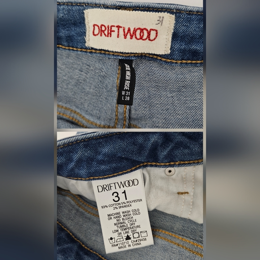 Driftwood Jackie High Rise Denim Jeans 31 - Picture 13 of 16